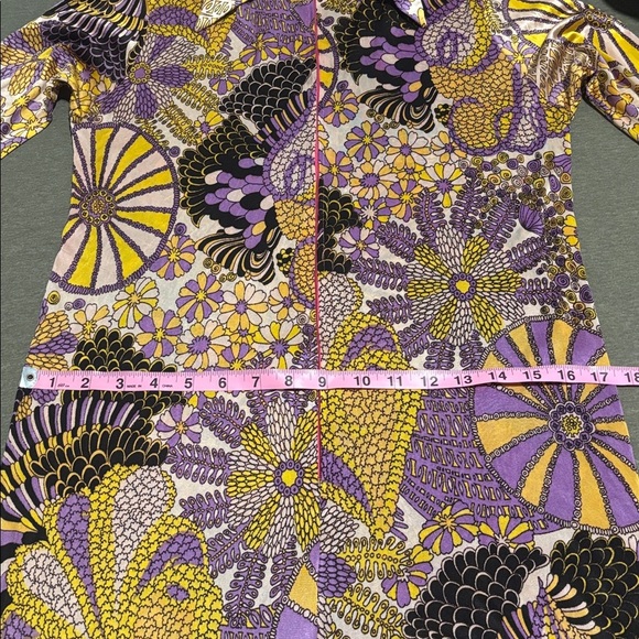 Vintage Loungewear by Danville Purple and Yellow psychedelic Floral Jumpsuit - Picture 10 of 17